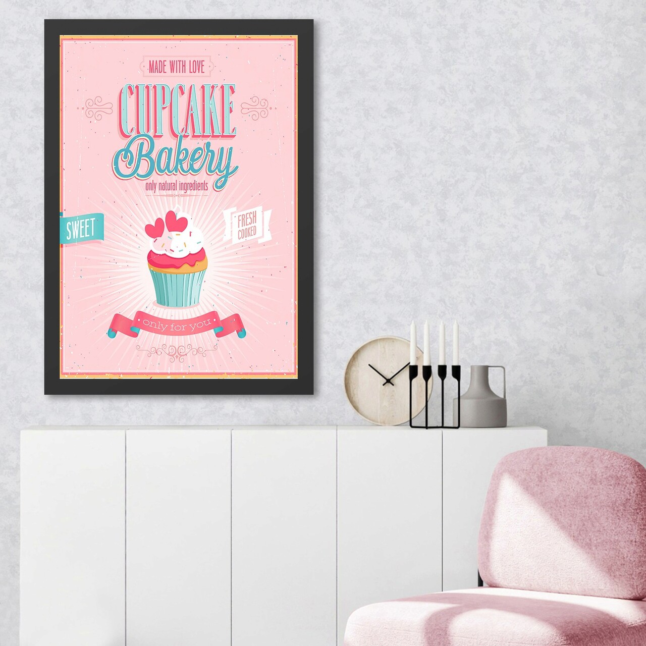 Tablou decorativ, Cupcake Bakery (55 x 75), Polistiren, Multicolor - imagine 3